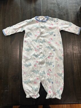 The Beaufort Bonnet Company White Baby One-Piece with Pink and Blue Accents